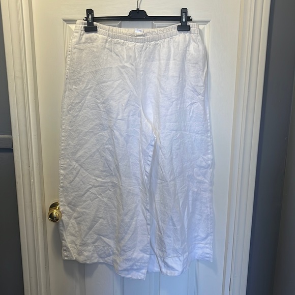 Agnona 100% white linen wide leg pants - Picture 1 of 5